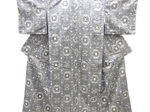 華紋織り出し手織り真綿紬着物